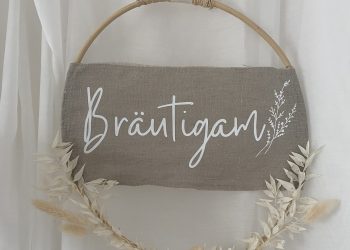 Schild Braut Brätigam Trockenblumen_2