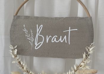 Schild Braut Bräutigam Trockenblumen_3